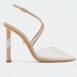 Alevi Milano Tania Rose Gold Satin Crystal Heel Sandals Size 40